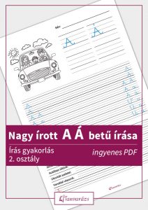 Nagy írott A, Á betű írása: gyakorló feladatlap gyerekeknek.