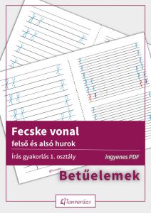 A fecske vonal betűelem illusztrációja, amely a felső és alsó hurkot mutatja.