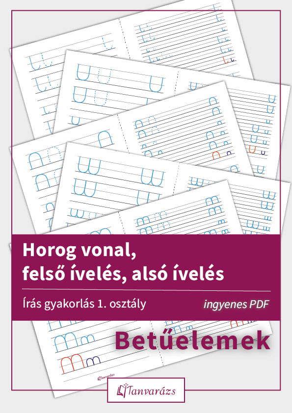 Horog vonal: Gyakorlólap a a betűelemek elsajátításához.