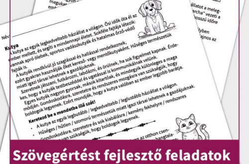 Ingyenes, letölthető szövegértést fejlesztő feladatok 2. osztály számára állatos témában, a nehéz feladattípusok gyakorlására.