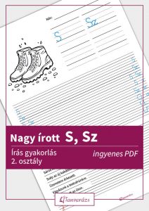 Másodikosoknak készült feladatlap a nagy írott S, Sz betű gyakorlásához, játékos írásfejlesztő és színezhető feladatokkal.
