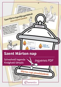 Szent Márton nap alkalmából készült színezhető legenda és kivágható, jócselekedeteket gyűjtő Márton-napi lámpás sablon gyerekeknek.