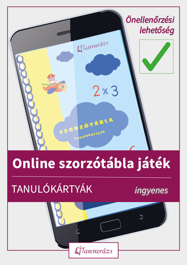 Online szorzótábla játék, tanulókártyák formájában, mobiltelefonra és interaktív táblára optimalizálva.