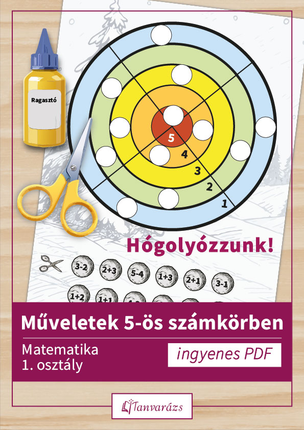 Műveletek 5-ös számkörben hógolyós játék első osztályosoknak
