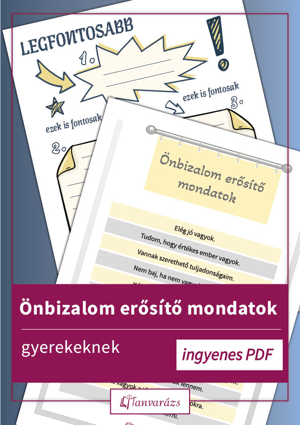 Önbizalom erősítő mondatok gyerekeknek nyomtatható lapon, napi használatra otthon és az osztályteremben