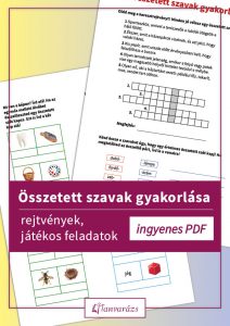Összetett szavak gyakorlása – ingyenes, nyomtatható kétoldalas feladatlap 2–4. osztály