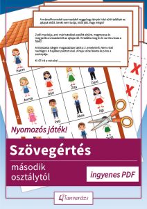 Szövegértés második osztály nyomozós játék – letölthető feladatlap házikóval és kiskártyákkal