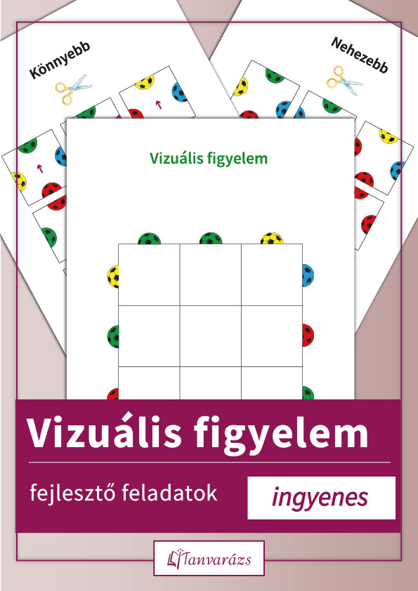 Vizuális figyelem fejlesztő feladatok – ingyenes nyomtatható feladatlap 6–10 éves gyerekeknek