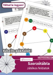 Szorzótábla játékos feladatok – pókháló-rajzoló feladatlap körökkel és nyolcszöggel, színezéssel