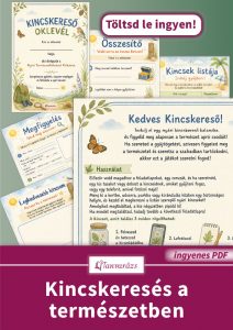 Kincskeresés a természetben – gyerekek természetes tárgyakat gyűjthetnek egy kincskereső feladatlap alapján