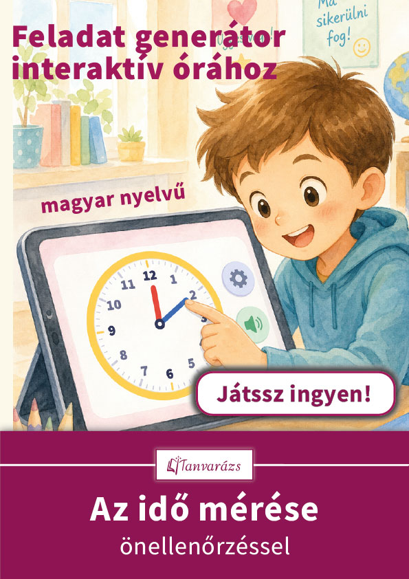 Az idő mérése gyakorlása interaktív online óra segítségével gyerekeknek